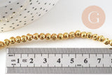 Perle lave dorée perle ronde,lave naturelle,lave blanche, pierre naturelle, fil de 38cm ,4mm x1 (G1543)