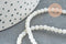 Perle ronde nacre coquillage blanc 3mm,perle en coquillage pour fabrication bijoux nacre, le fil de 40cm, x1 (G5581)