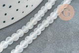 Perle ronde selenite naturelle 4mm x1 fil de 41cm (G4381)