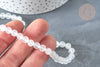 Perle ronde selenite blanche 6mm, pierre blanche naturelle, fil de 40cm, x1 G7331