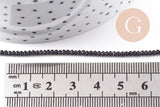 Perle ronde verre facettée irisée gris anthracite 2mm, fourniture création de bijoux DIY, le fil de 37cm, x1 (G7492)