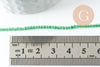 Perle ronde verre facettée transparente vert clair 2mm, DIY, fil de 37cm, x1 (G7445)