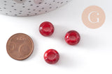 Perle rondelle acrylique rouge imitation pierre 11.5mm, x50 (G10887)