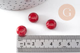 Perle rondelle acrylique rouge imitation pierre 11.5mm, x50 (G10887)