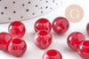 Perle rondelle acrylique rouge imitation pierre 11.5mm, x50 (G10887)