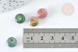 Perle rondelle agate indienne création bijoux 10mm, création bijoux pierre naturelle, x 2 (G7561)