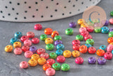 Perles rondelles en bois multicolore 5x3mm pour la création de bijoux fantaisie DIY.