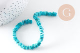Perle rondelle carré turquoise naturelle5x5mm, x1 fil de 17cm (G4049)