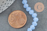 Perle rondelle cristal bleu clair facette 6x5mm, x1 fil de 38cm (G6371)