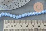 Perle rondelle cristal bleu clair facette 6x5mm, x1 fil de 38cm (G6371)