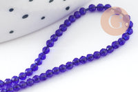 Perle rondelle cristal facetté bleu roi 2mm, perle toupies création bijoux fantaisie DIY, fil de 37cm x1 (G7241)