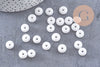 Perle rondelle donut verre opaque blanc, perles rondelles verre pour vos créations de bijoux et bracelet,3-5x9mm, x 20 (G4847)