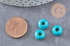 Perle rondelle donut verre opaque turquoise,des perles reondelles verre pour vos créations de bijoux et bracelet,3-5x9mm, x 20 (G4393)