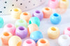 Perle rondelle en plastique multicolore 10mm , perle enfance en plastique coloré, couleurs mélangées,x 50 perles G6397