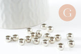 Perle rondelle en plastique platine 5x7mm, x 6 grammes (G10028)