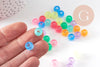 Perle rondelle en plastique translucide phosphorescente multicolore 9mm, x50 (G6404)