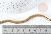 Perle rondelle fleur hématite dorée 18K 5mm, perle hématite non magnétique pour pierre, fil de 39.8cm x1 (G8499)