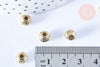Perle rondelle gravée en plastique doré 8mm, x50 perles (G6432)