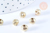 Perle rondelle gravée en plastique doré 8mm, x50 perles (G6432)