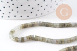 Perle rondelle heishi labradorite naturelle 4.5mm, pierre, fil de 38cm, x1 (G2700)