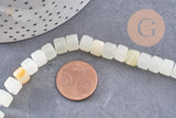 Perle rondelle turquoise naturelle 8mm, perle pierre naturelle pour création bijoux, fil de 40 cm, x1 (G5183)