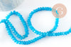 Perle rondelle jade bleu ciel,pierre jade naturel,perle facette,jade,4x3mm,fil de 37cm (G4635)