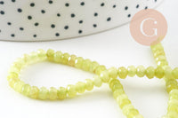 Perle rondelle jade naturel facettes 2x4mm, x1 fil de 34.5cm (G10918)