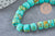 Perle rondelle turquoise naturelle 8mm, perle pierre naturelle pour création bijoux, fil de 40 cm, x1 (G5183)