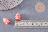 Perle tête de boudha résine imitation bambou de mer rose,perle imitation corail en bambou de mer naturel,15mm x2 (G4986)