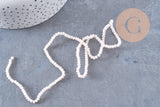 Perle toupie rose pâle,perle cristal,,Perle verre facette, 3mm, fil de 40cm, x1 (G0622)