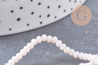 Perle toupie rose pâle,perle cristal,,Perle verre facette, 3mm, fil de 40cm, x1 (G0622)
