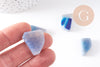 Perle triangle agate bleue en pierre naturelle pour création bijoux en agate naturelle,18-39mm, X5 (G3186)