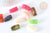 Perle tube acrylique multicolore imitation pierre 25mm, création bijou plastique, x10 G7274