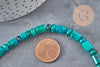 Perle tube en chrysocolle naturelle verte 6x3-9mm, x1 fil de 38cm (G1221)