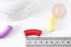Perle tube incurvé plastique multicolore 34.5x11mm, perle création bijoux plastique ,x 10 perles G8829