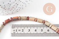 Perle tube jaspe aquaterra naturel 10mm, fil de 29.6cm x1 (G3534)