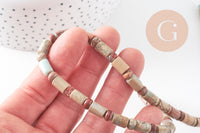 Perle tube jaspe aquaterra naturel 10mm, fil de 29.6cm x1 (G3534)
