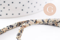 Perle tube jaspe dalmatien naturel 13-14mm,x1 fil de 40.5cm (G4070)