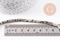 Perle tube jaspe dalmatien naturel 13-14mm,x1 fil de 40.5cm (G4070)