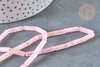 Perle tube quartz rose naturel 13x4mm, création bijoux pierre naturelle, fil de 39.3cm, X1 (G7348)