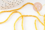 Perles Agate naturelle jaune facettées 2mm, x1 fil de 39cm (G4658)