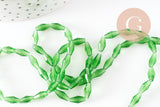 Perles Losange verre transparente facettée vert foncé 8x4mm, perle verre verte, cristal, fil de 58cm, x1 (G7446)