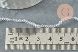 Perles Rondelles facettées verre transparent 2~2,5mm, perles bijoux cristal, le fil de 35cm, x1 (G7838)