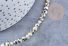 Perles Rondes jaspe dalmatien 4mm, x1 fil de 38cm (G8698)