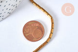 Perles Tube verre doré 4,5mm,fournitures, le fil de 36cm, x1 (G6955)