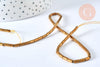 Perles Tube verre doré 4,5mm,fournitures, le fil de 36cm, x1 (G6955)