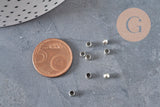 Crimp Beads Platinum Brass 3x2mm, x2 grams (G11207)