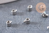 Perles à écraser tube 2 en 1 acier 304 inoxydable doré/platine IP 3.5x2mm x5 (G10748)
