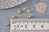 Perles à écraser tube 2 en 1 laiton platine ou dorée 4.5mm, x10 (G10825)