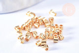 Perles à écraser tube acier doré inoxydable perles acier doré 2x2mm, x1gr (G6791)